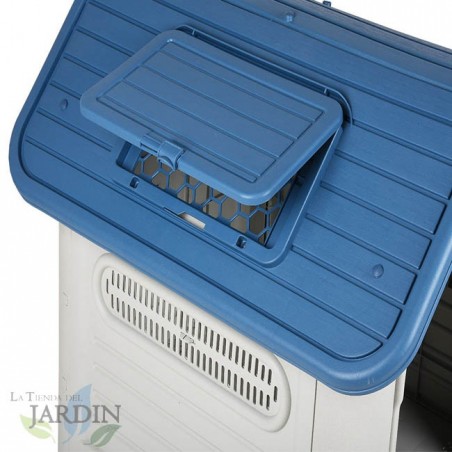 Casinha de resina para cães de tamanho médio 87x72x76 cm, ideal para cães de médio porte, resistente às intempéries