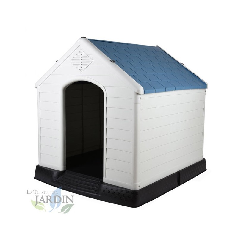 Grande casinha de resina para cães 105x97x99 cm, espaçosa e resistente às intempéries Grande casinha de resina para cães 105x97x99 cm, espaçosa e resistente às intempéries