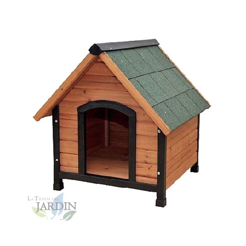 Niche pour Chien en Bois extérieur, avec Toit Pointu Rabattable en Bitume résistant 77x88x79 cm