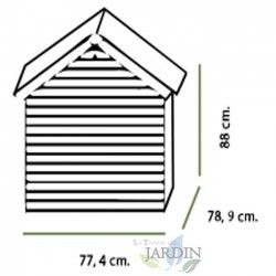 Wooden doghouse 77x88x79 cm