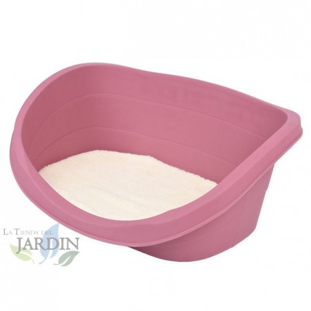 Pink plastic pet bed 99x66x30 cm