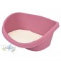 Cama de plástico rosa para animais de estimação 99x66x30 cm, confortável e durável para cães e gatos