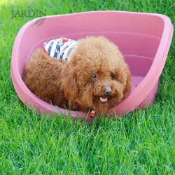 Pink plastic pet bed 99x66x30 cm