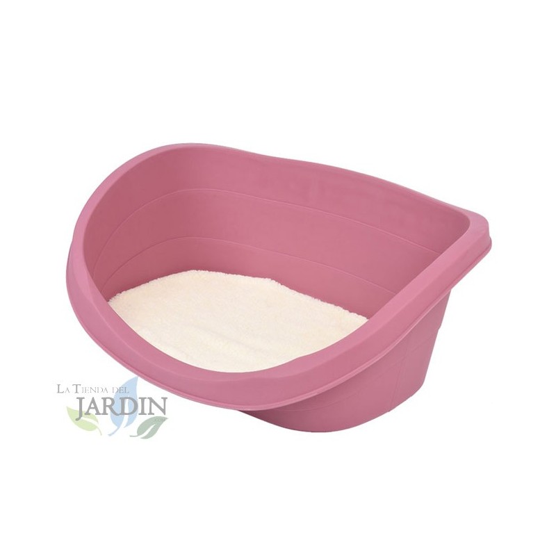 Letto per Cane e Gatto in Plastica Rosa 62 x 43 x 23 cm, 100% Plastica Riciclata - Letto per Gatto Lavabile