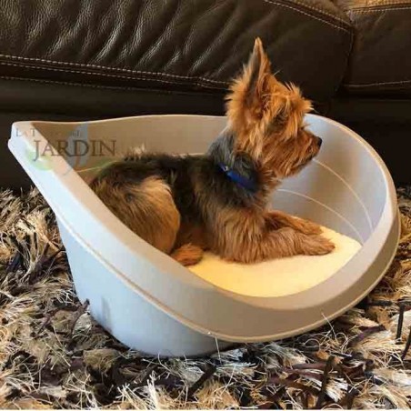 Grey plastic pet bed 49x34x19 cm