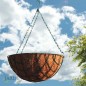 Pot de fleurs suspendu panier plantes coco avec chaîne 30 litres de volume 30 cm diamètre, marron Pot de fleurs suspendu panier plantes coco avec chaîne 30 litres de volume 30 cm diamètre, marron