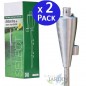Lot de 2 Torches de Jardin en Acier Inox 115 cm - Durent toute la Nuit - Fermeture Anti-fuite