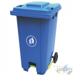 Cubo de basura 120 litros azul 56x48x93 cm