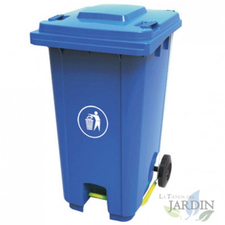 Blue trash can 120 liters 56x48x93 cm