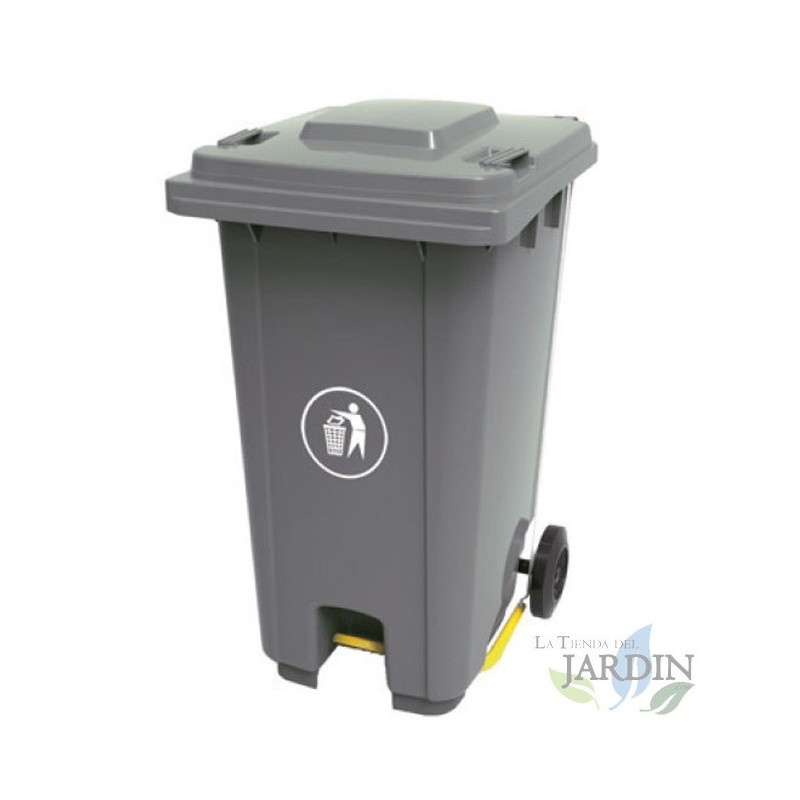 Lixeira cinza de 120 litros 56x48x93 cm