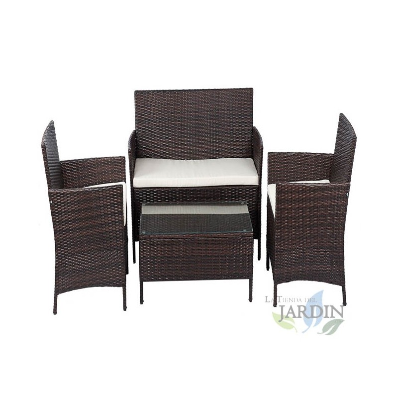 Conjunto de jardim Ibiza, elegante e confortável para exteriores, ideal para o seu terraço ou pátio Conjunto de jardim Ibiza, elegante e confortável para exteriores, ideal para o seu terraço ou pátio