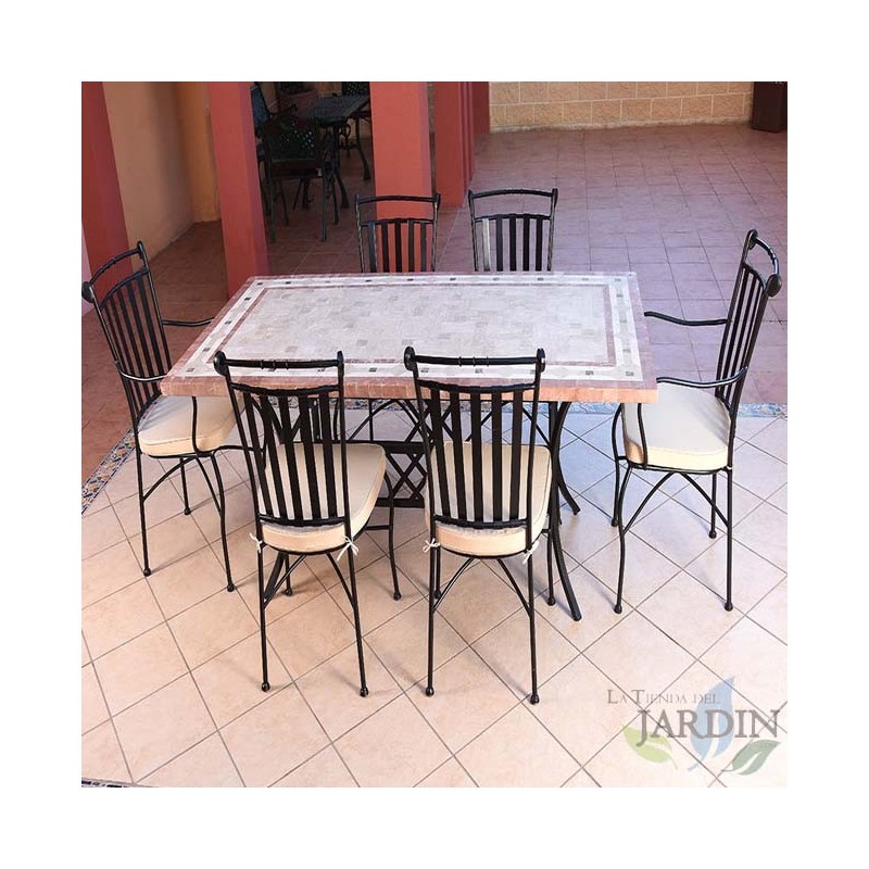 Conjunto mármol mesas y sillas de jardín Denia