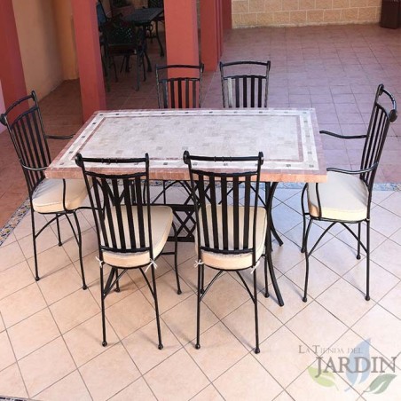 Conjunto mármol mesas y sillas de jardín Denia