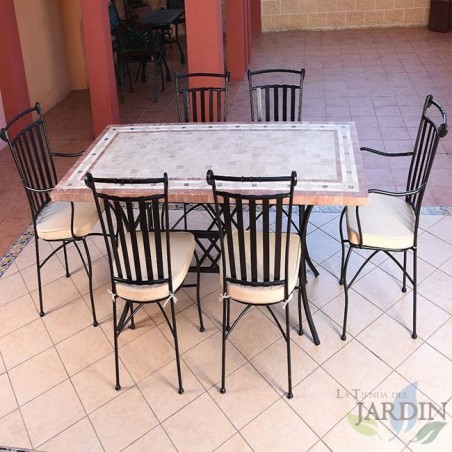 Set da giardino con tavolo e sedie in marmo Denia
