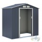 Abri de jardin en métal gris, Cabane de Jardin 2,71 m2, 213x127x195 cm Abri de jardin en métal gris, Cabane de Jardin 2,71 m2, 213x127x195 cm