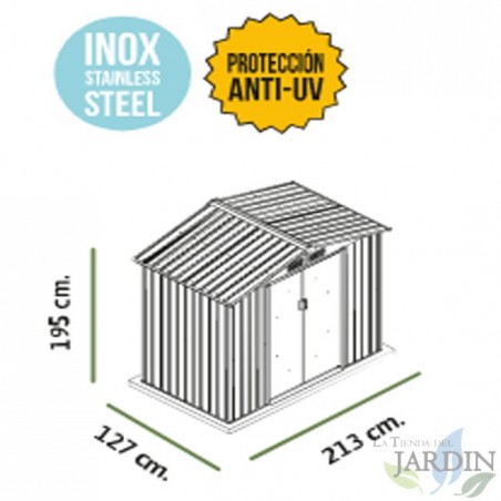 Gray metal shed 2.71 m2 195x213x127 cm