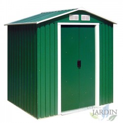 Abri de jardin en métal vert, Cabane de Jardin 2,71 m2, 213x127x195 cm