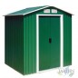 Abri de jardin en métal vert, Cabane de Jardin 2,71 m2, 213x127x195 cm Abri de jardin en métal vert, Cabane de Jardin 2,71 m2, 213x127x195 cm