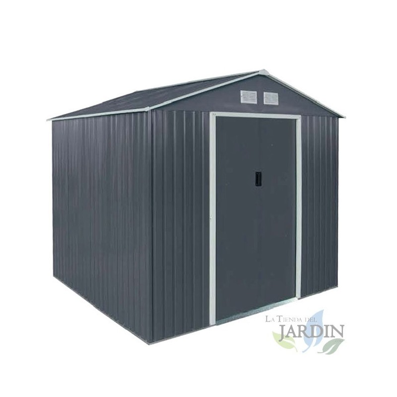 Galpão metálico cinza 8,84 m2 202x277x319 cm