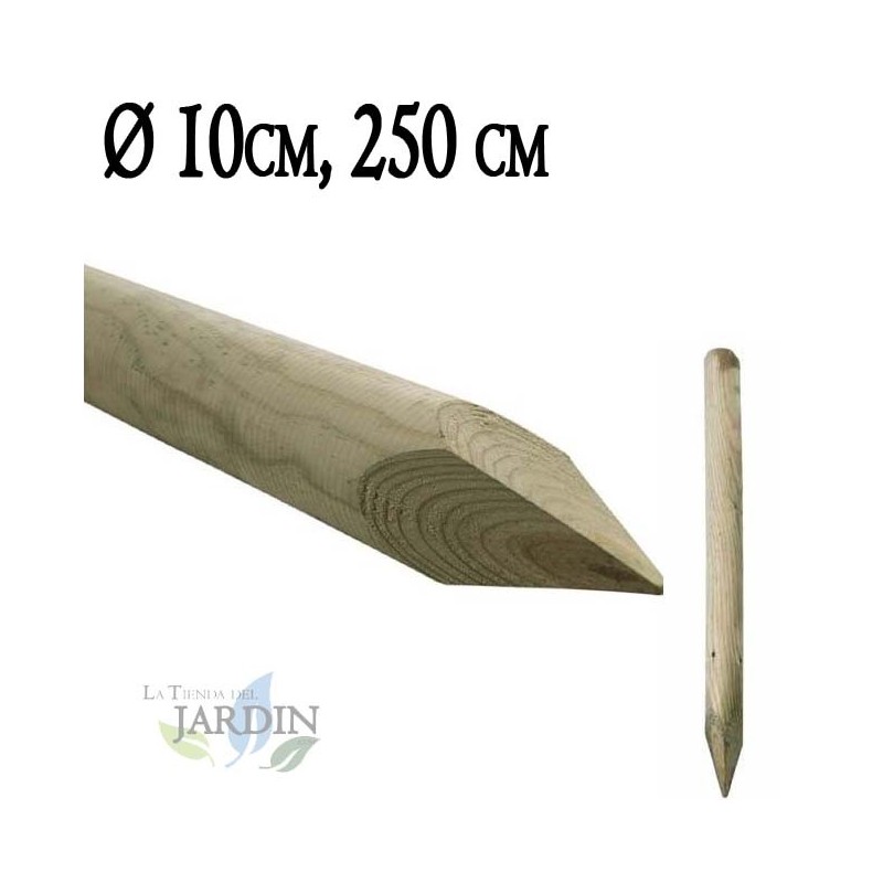 Tuteur en bois 250 cm Ø 10 cm | Tuteurs avec Pointe | Poteaux en Bois | Piquets de Fixation | Piquets de Jardin Tuteur en bois 250 cm Ø 10 cm | Tuteurs avec Pointe | Poteaux en Bois | Piquets de Fixation | Piquets de Jardin