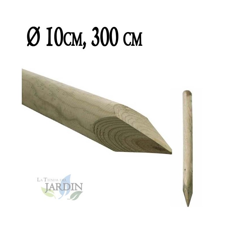 Tuteur en bois 300 cm Ø 10 cm | Tuteurs avec Pointe | Poteaux en Bois | Piquets de Fixation | Piquets de Jardin Tuteur en bois 300 cm Ø 10 cm | Tuteurs avec Pointe | Poteaux en Bois | Piquets de Fixation | Piquets de Jardin