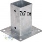 Metallischer quadratischer Anker 7x7 cm, Basis 15x15 cm. Ideal für Holzpfosten. Metallischer quadratischer Anker 7x7 cm, Basis 15x15 cm. Ideal für Holzpfosten.