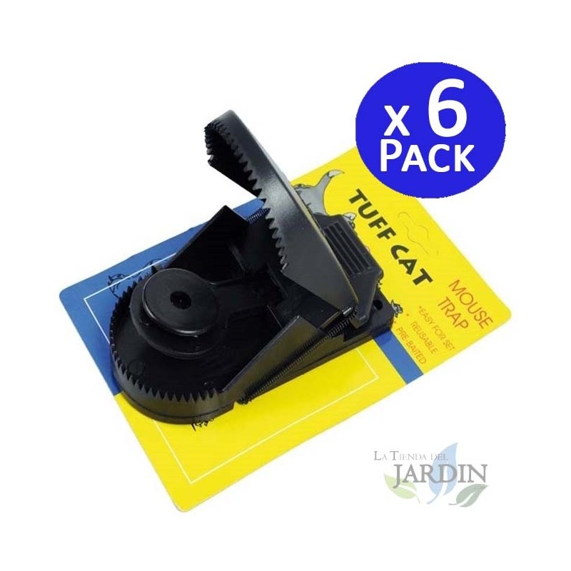 Pacote com 6 ratoeiras de plástico pretas. Controle eficaz de roedores para uso interno e externo. Pacote com 6 ratoeiras de plástico pretas. Controle eficaz de roedores para uso interno e externo.