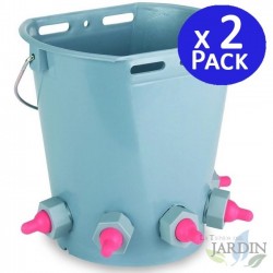 Secchio da 8 litri per agnelli e vitelli con 5 tettarelle. 2 unità.