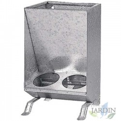 Comedouro para leitões com 2 compartimentos. Capacidade para 10 kg.