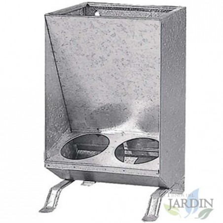 Comedouro para leitões com 2 compartimentos. Capacidade para 10 kg.