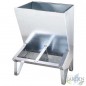 Tolva galvanizada para cerdos, dispensador alimentos 2 huecos, 50 Kg  48x40x85 cm