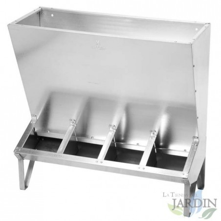 Alimentador dispensador de iscas com 4 compartimentos. Capacidade de 100 kg.