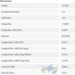 Pastor eléctrico para ganado 12V - 230V, control efectivo de cercados para animales grandes