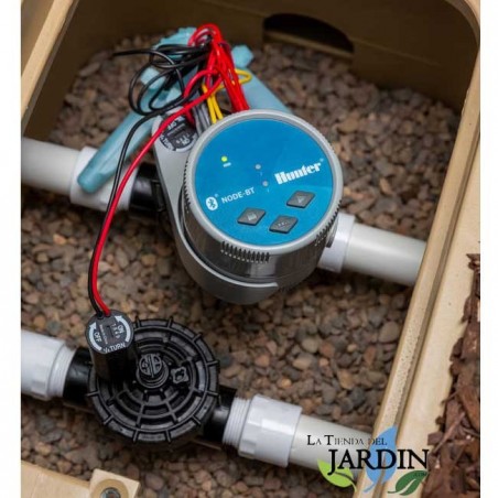 Hunter NODE-BT-100 Battery-Operated Irrigation Controller Kit + PGV100 9V 1" Solenoid Valve