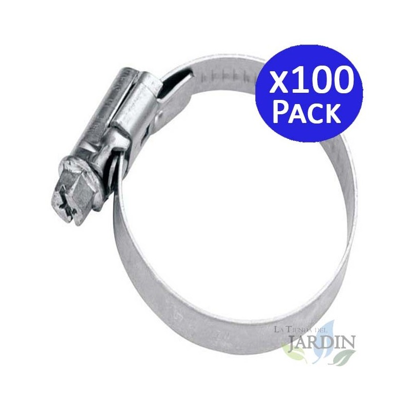 Lot de 100 Collier métal pour tuyaux de 25 à 40 mm. Recommandé pour les tuyaux plomberie Lot de 100 Collier métal pour tuyaux de 25 à 40 mm. Recommandé pour les tuyaux plomberie