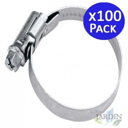 Lot de 100 Collier métal pour tuyaux de 25 à 40 mm. Recommandé pour les tuyaux plomberie
