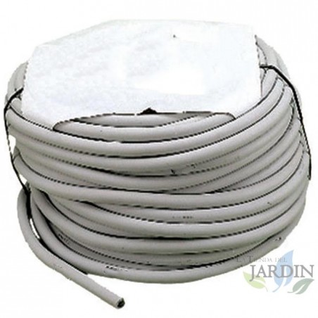 Tubo flexível branco, 8 x 14 mm. Bobina de 50 metros.