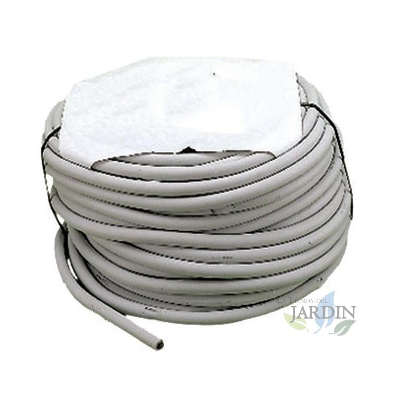 White flexible tubing, 8 x 14 mm. 50-meter coil.