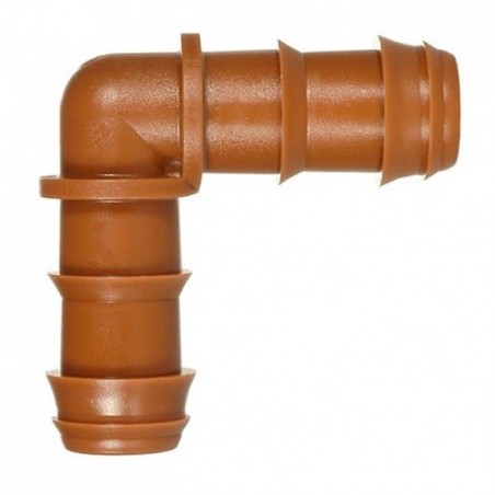 Coude d'irrigation goutte à goutte 16 mm marron