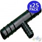 Pack 25 Té reducida 17 mm a 12 mm para tubería flexible ideal para conexiones en sistemas de riego y agua Pack 25 Té reducida 17 mm a 12 mm para tubería flexible ideal para conexiones en sistemas de riego y agua