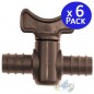 Set di 6 Valvola per Tubo Marrone da 10 mm