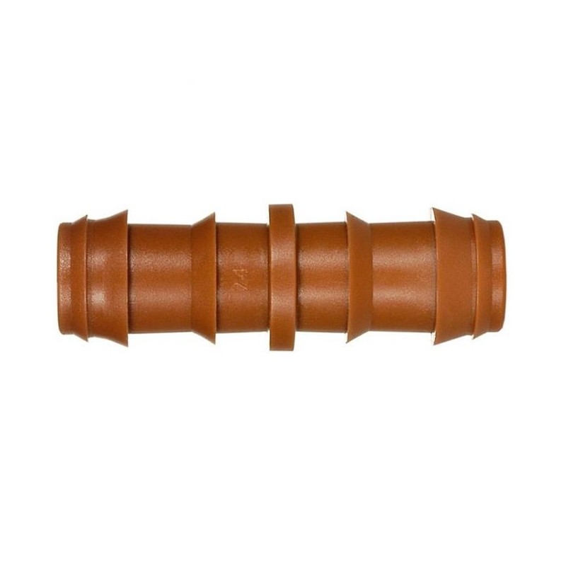 Enlace Riego por Goteo 16mm | Manguito conector tuberia 16 mm | Enlace Goteo para Manguera de Riego 16mm marrón Enlace Riego por Goteo 16mm | Manguito conector tuberia 16 mm | Enlace Goteo para Manguera de Riego 16mm marrón