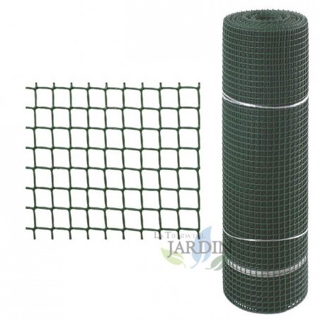 Filet en Plastique vert 1x25 m (17x23mm), Grille de Protection Multi-usages pour Balcons, Terrasses, Portails et Clôtures