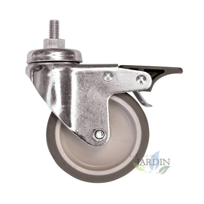 Kit de rodas com freio para mesa de cultivo Amsterdam, ideal para facilitar a movimentação das mesas de cultivo.