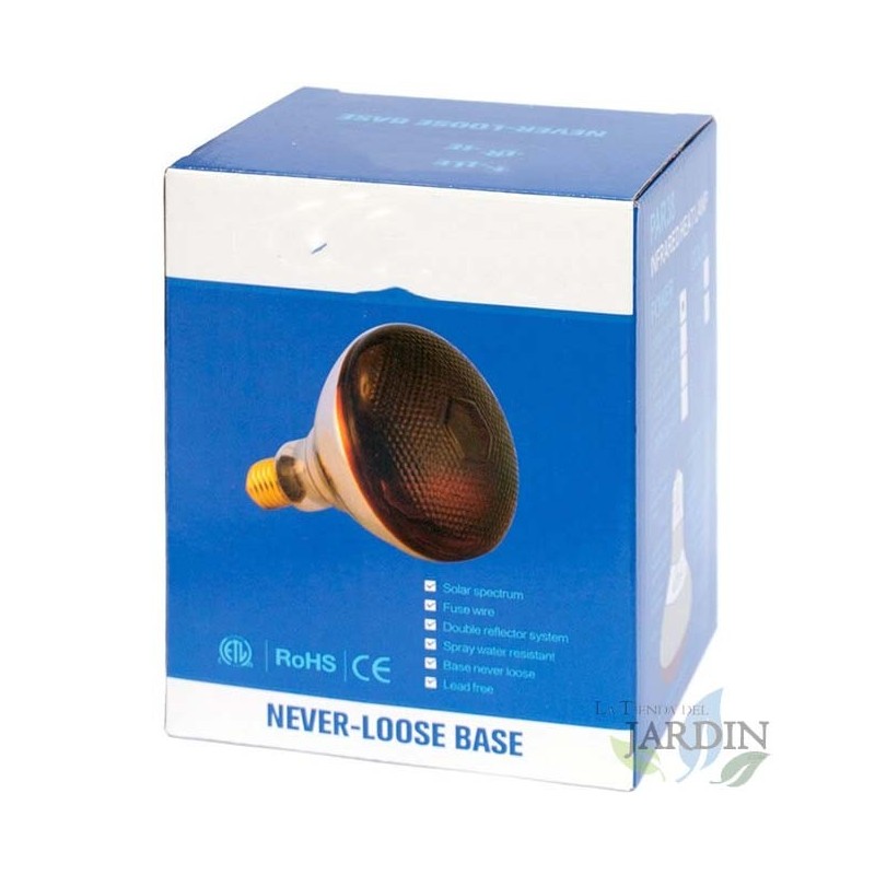 Lámpara bombilla infrarroja 150W ideal para calefacción en cultivos y bienestar animal Lámpara bombilla infrarroja 150W ideal para calefacción en cultivos y bienestar animal