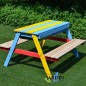 Table de pique-nique pour enfants en bois 89x85x49 cm. Mobilier idéal pour une utilisation dans les jardins, les cours ou les te