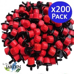 Pack 200 x Gotero rojo regulable 0 a 70 litros/hora