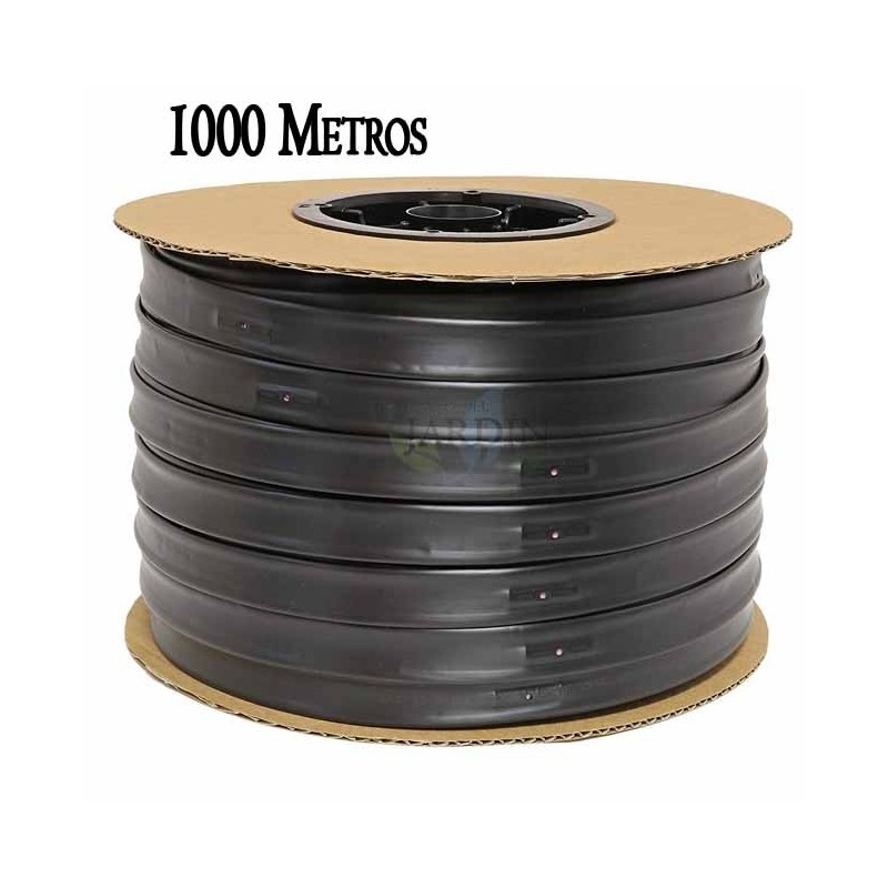 16 mm Tropfbewässerungsband, 1000 Meter. 8 mil Wandstärke. 1,16 l/h Tropfer pro 30 cm.
