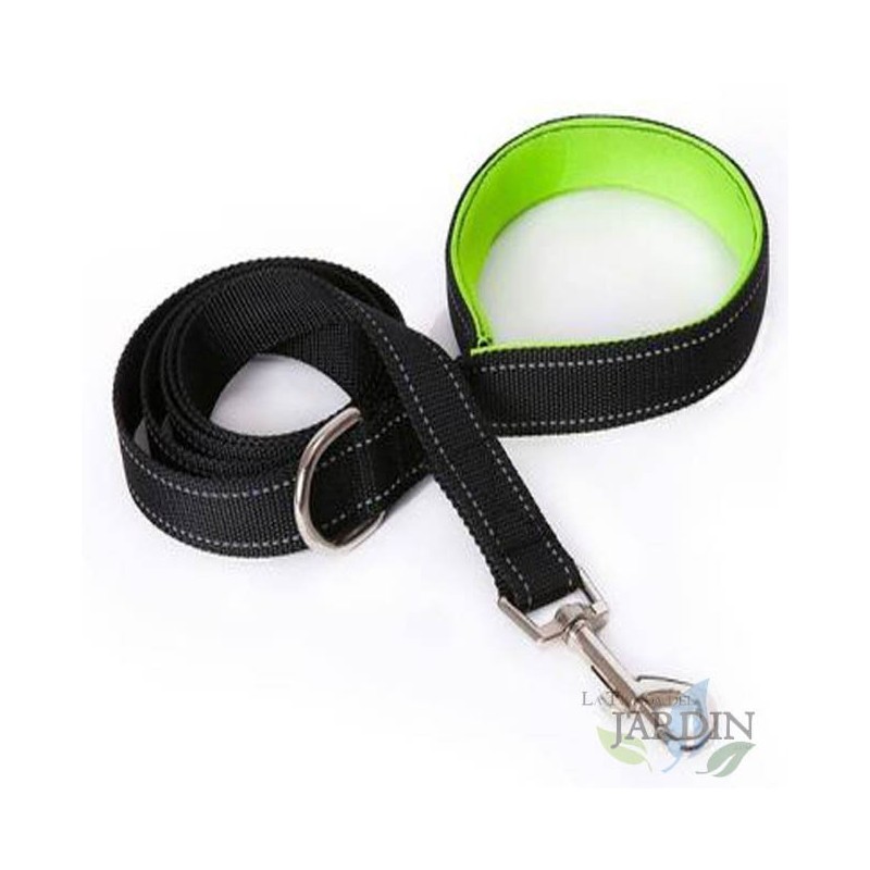 Reflective dog leash 150cm green