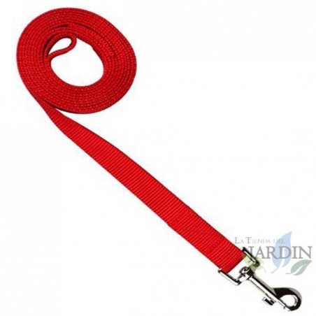 Laisse nylon chien 200cm rouge, pour la protection des animaux